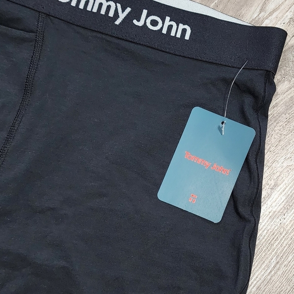 Tommy John Cool Cotton Black Boxers Briefs Tagless Trunks Men's Size XL - Picture 2 of 5
